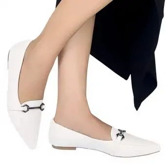 Mocassin Bico Alongado Original Sapatilhas. off white