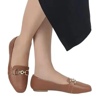 Mocassim quadrado Com enfeite Sapato feminino caramelo - Código 16677710902-16